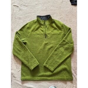 KOPPEN Men's 1/4 Zip Pullover Fleece Sweater Green Size Large